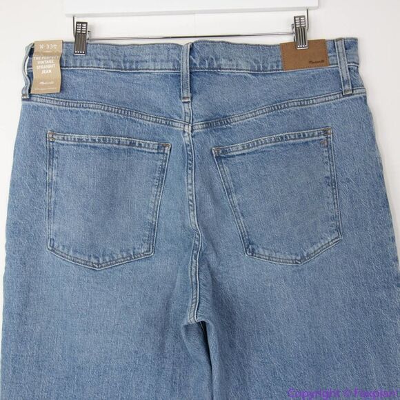 NEW Madewell The Tall Perfect Vintage Straight Jean in Hoye Wash, 33T - Picture 6 of 14